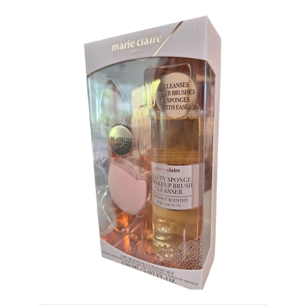 marie claire Beauty Sponge & Makeup Brush Cleanser Set - Pink